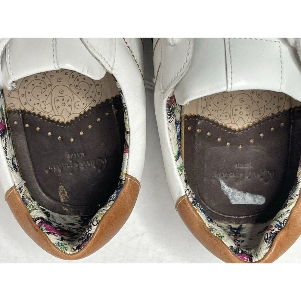 Robert Graham Mens Attwood White Brown Lace-Up Sneaker Shoes Size 12